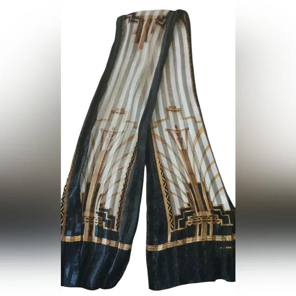 Vintage Liz Claiborne Art Deco Scarf - Picture 3 of 9